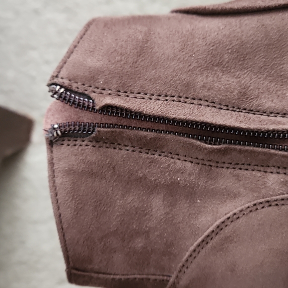 Crocs Leigh Wedge Suede Booties Espresso Rich Brown Women's 5M #3017 - Picture 9 of 10